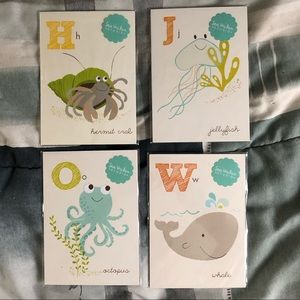 Sea creature kids art prints - set of 4